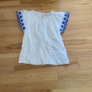 Embroidered Peasant Top